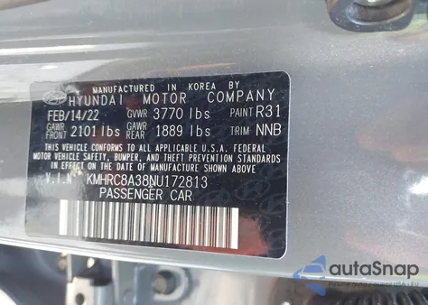 2022 Hyundai Venue Limited from USA, damaged, VIN KMHRC8A38NU172813